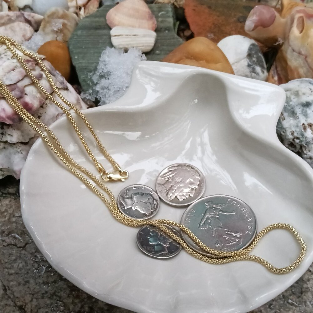 24" Gold Vermeil Sterling Silver Popcorn Chain
